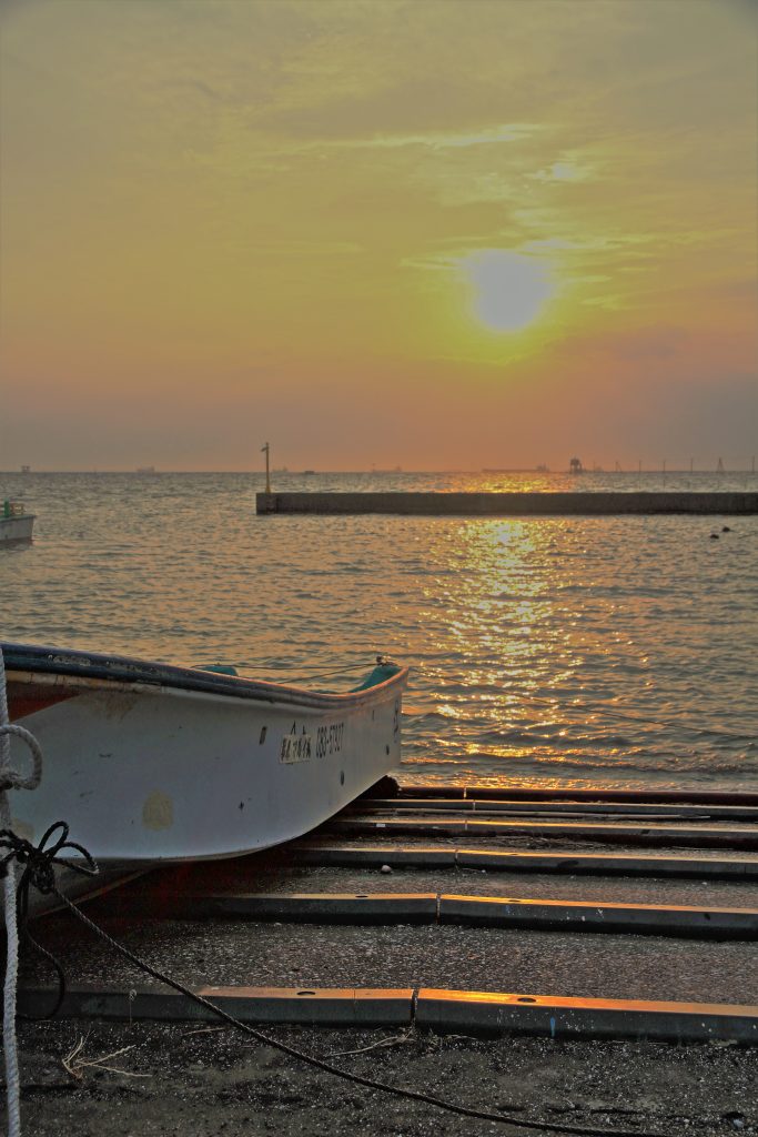 江川海岸の夕日
